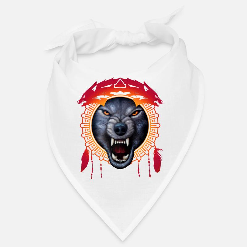 wolf - Bandana - white