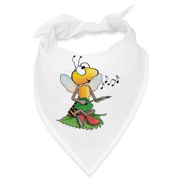 singende Biene - Bandana - Weiß - Vorne