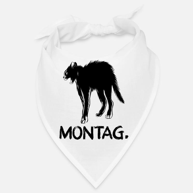 Katze Montag, schwarz Bandana