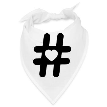 Logo Hashtag Symbol mit Herz - Bandana - Weiß - Vorne