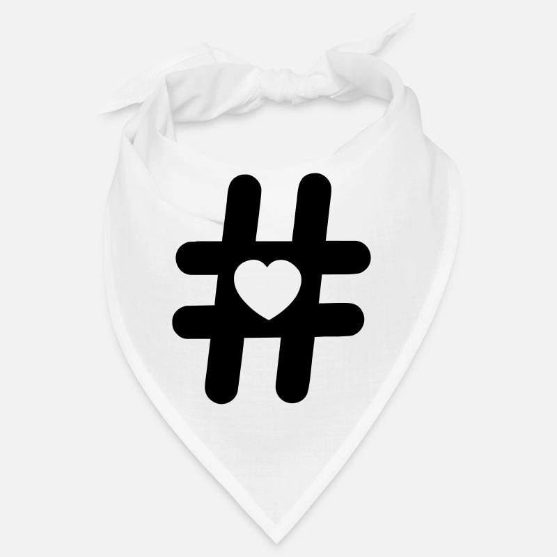 Logo Hashtag Symbol mit Herz Bandana