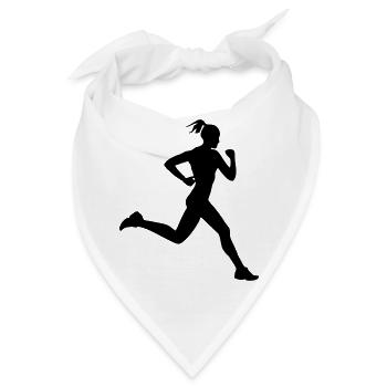 Läuferin oder Läuferin beim Laufen - Bandana - Weiß - Vorne