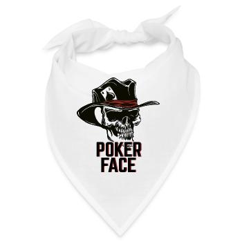 Poker Pokerspieler Poker Face - Bandana - Weiß - Vorne