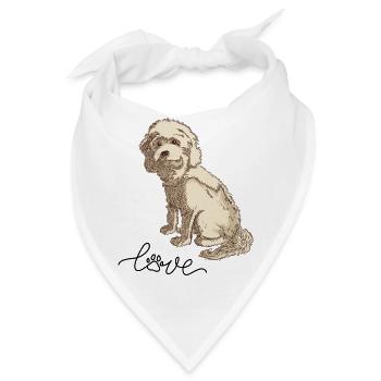 Cockapoo Cockerspaniel Pudel Zwergpudel Hundeliebe - Bandana - Weiß - Vorne