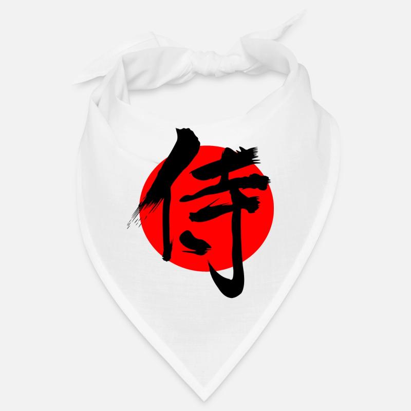 Samurai in Japanese kanji script red sun Bandana