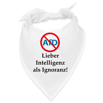 Gegen AfD! Intelligenz statt Ignoranz - Bandana - Weiß - Vorne