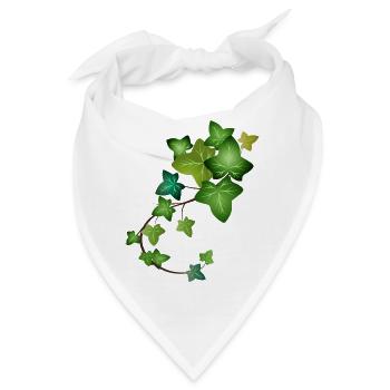 immergrüne leuchtend grüne Efeu Ranke - Bandana - Weiß - Vorne