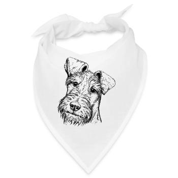 Irish Terrier Portrait - Bandana - Weiß - Vorne