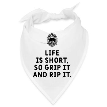 Motocross - Life is short! - Bandana - Weiß - Vorne