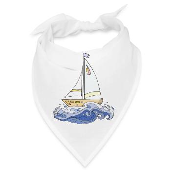 Segelboot - Bandana - Weiß - Vorne