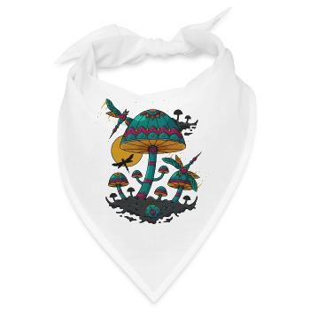 Pilze - Bandana - Weiß - Vorne
