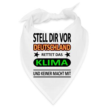 Deutschland rettet das Klima - Version 1-Satire - Bandana - Weiß - Vorne