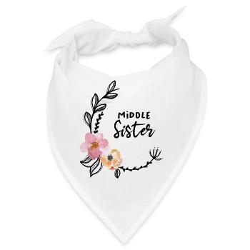 Blumenranke Mittlere Schwester - Bandana - Weiß - Vorne