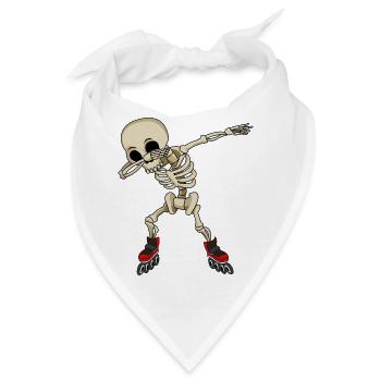 dabbing skeleton on inline skates skelett knochen - Bandana - Weiß - Vorne