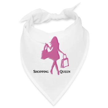 Shoppende Frau - Schraffur - Bandana - Weiß - Vorne