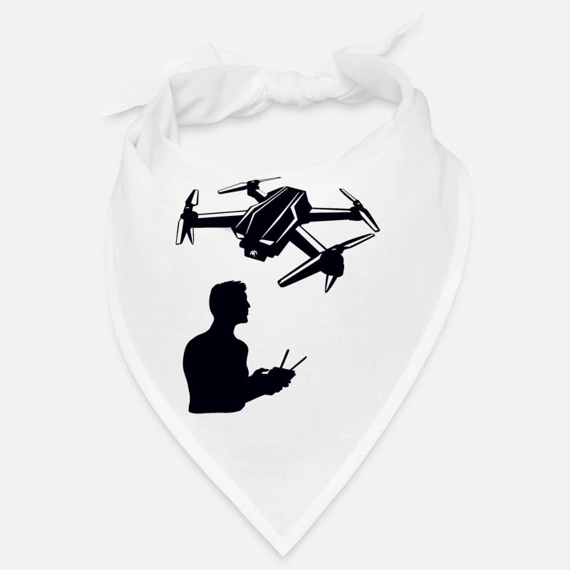 Drone man with remote control - Bandana - white