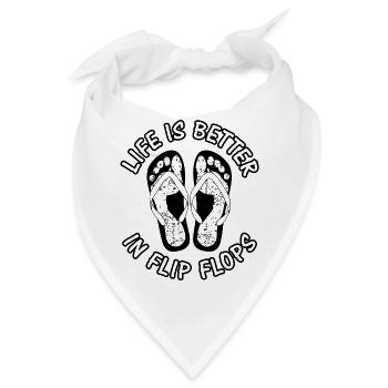 Life is better in flip flops - Bandana - Weiß - Vorne