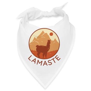 Lama Namaste Retro Tibet - Bandana - Weiß - Vorne