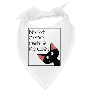 Nicht ohne meine Katze - Bandana - Weiß - Vorne