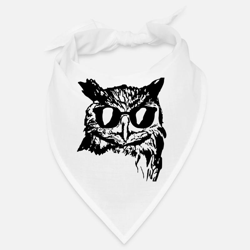 Eule mit Sonnenbrille Schwarz Geschenkidee Bandana
