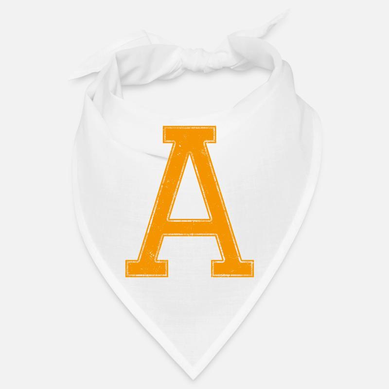 A - Buchstabe / College Style - Bandana - Weiß