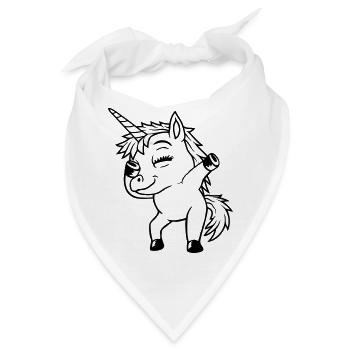 Cool Party Einhorn Dabbing - Bandana - Weiß - Vorne