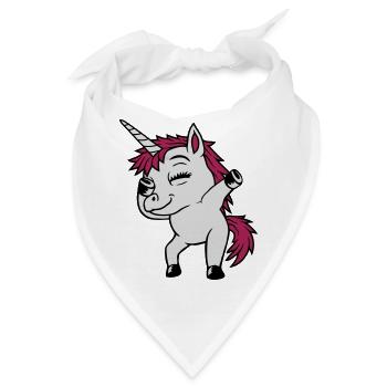 Party Einhorn Dabbing tanzen - Bandana - Weiß - Vorne
