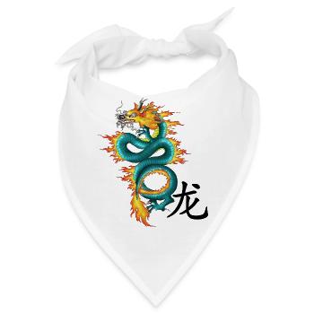 Drache - Long - Bandana - Weiß - Vorne