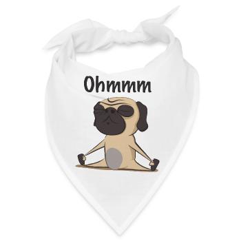 Ohmmm Yoga Mops Hund Lustig - Bandana - Weiß - Vorne