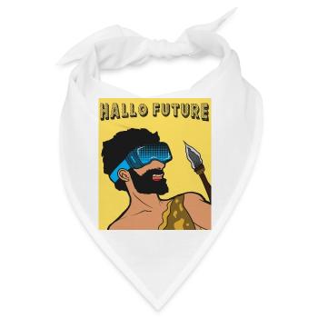 Hallo Future Caveman VR Stil - Bandana - Weiß - Vorne