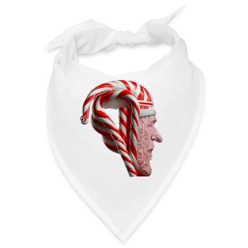 Weihnachtsmann-Kopf - Bandana - Weiß - Vorne