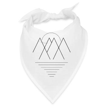 Geometrische Berge - Bandana - Weiß - Vorne