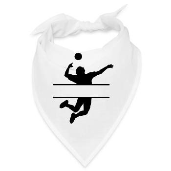 Schattenbild eines Volleyballspielers, der den Ball hält - Bandana - Weiß - Vorne