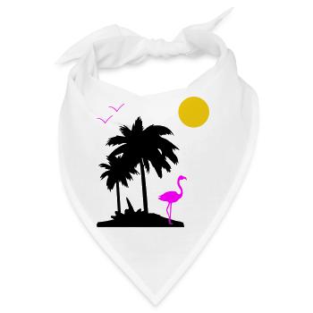 Palmen Paradise - Bandana - Weiß - Vorne