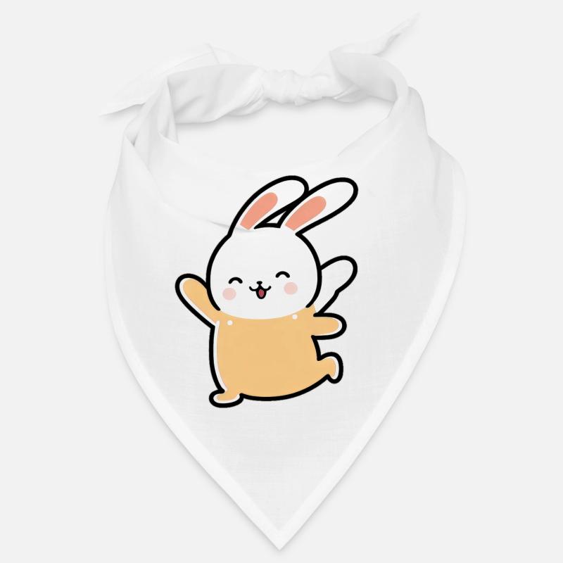 Kawaii Cute Happy Colorful Rabbit Dancing Bandana