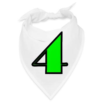 4 JAHRE,4. GEBURTSTAG,4 GEBURTSTAG,4 - Bandana - Weiß - Vorne