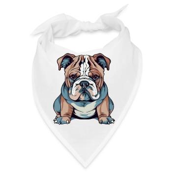 Französische Bulldogge - Bandana - Weiß - Vorne