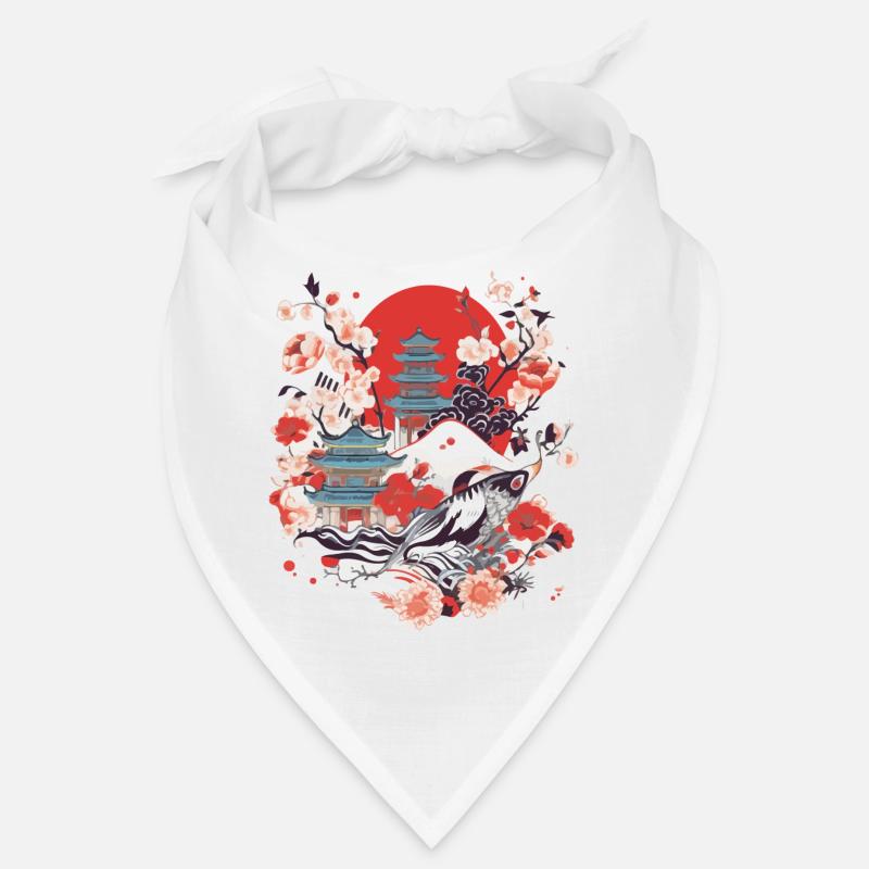 Japanische Folklore - Bandana - Weiß