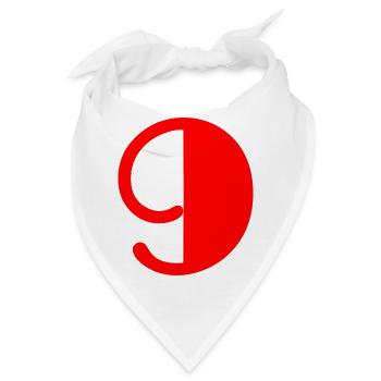 9. 9 JAHRE. 9. JAHRESTAG. GEBURTSTAG 9 JAHRE - Bandana - Weiß - Vorne