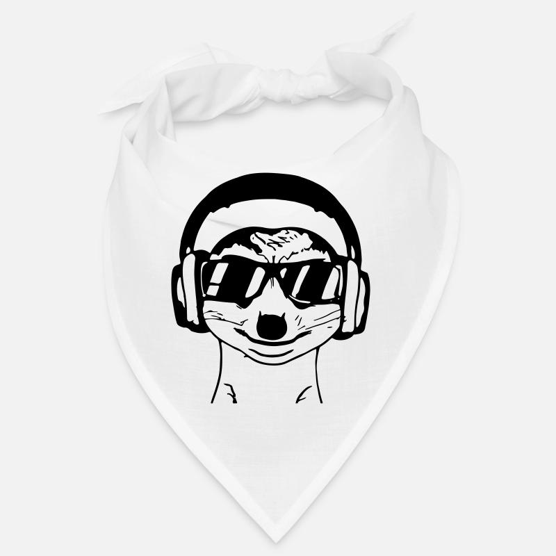 Erdmännchen mit Sonnenbrille und Kopfhöhrer Bandana