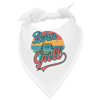 Born to Grill Retro - Bandana - Weiß - Vorne