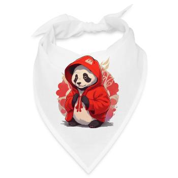 Panda mit Hoody - Bandana - Weiß - Vorne