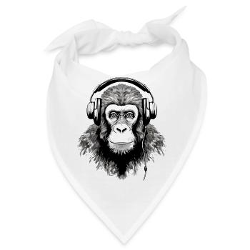 Chita, der audiophile Affe - Bandana - Weiß - Vorne