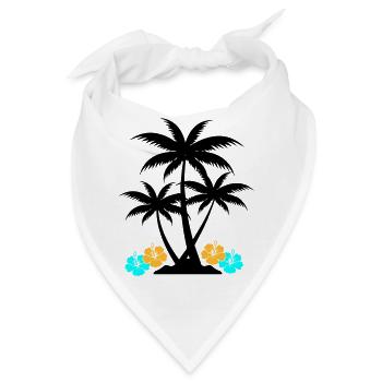 palme hibiskus - Bandana - Weiß - Vorne