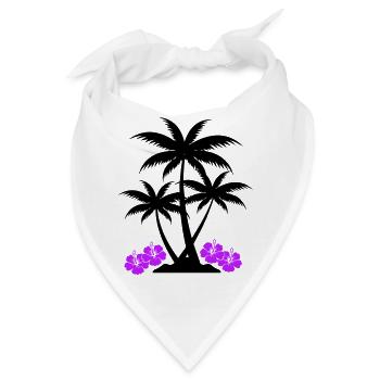palme hibiskus - Bandana - Weiß - Vorne