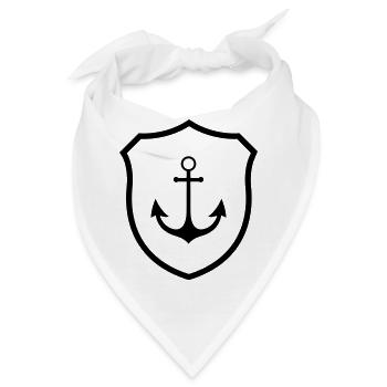anker wappen - Bandana - Weiß - Vorne