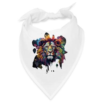 Löwe im Graffiti-Stil - Bandana - Weiß - Vorne