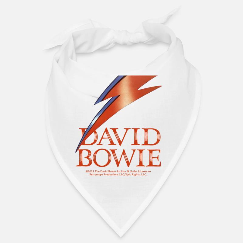 David Bowie Red Lettering With Flash Bandana