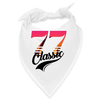 Jahrgang 1977-77. Geburtstag - Bandana - Weiß - Vorne