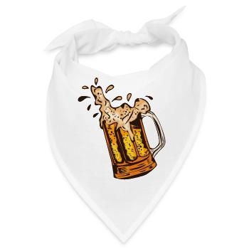 Biermousse Binouse Becher Glas Alkohol 17102 B - Bandana - Weiß - Vorne